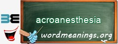 WordMeaning blackboard for acroanesthesia